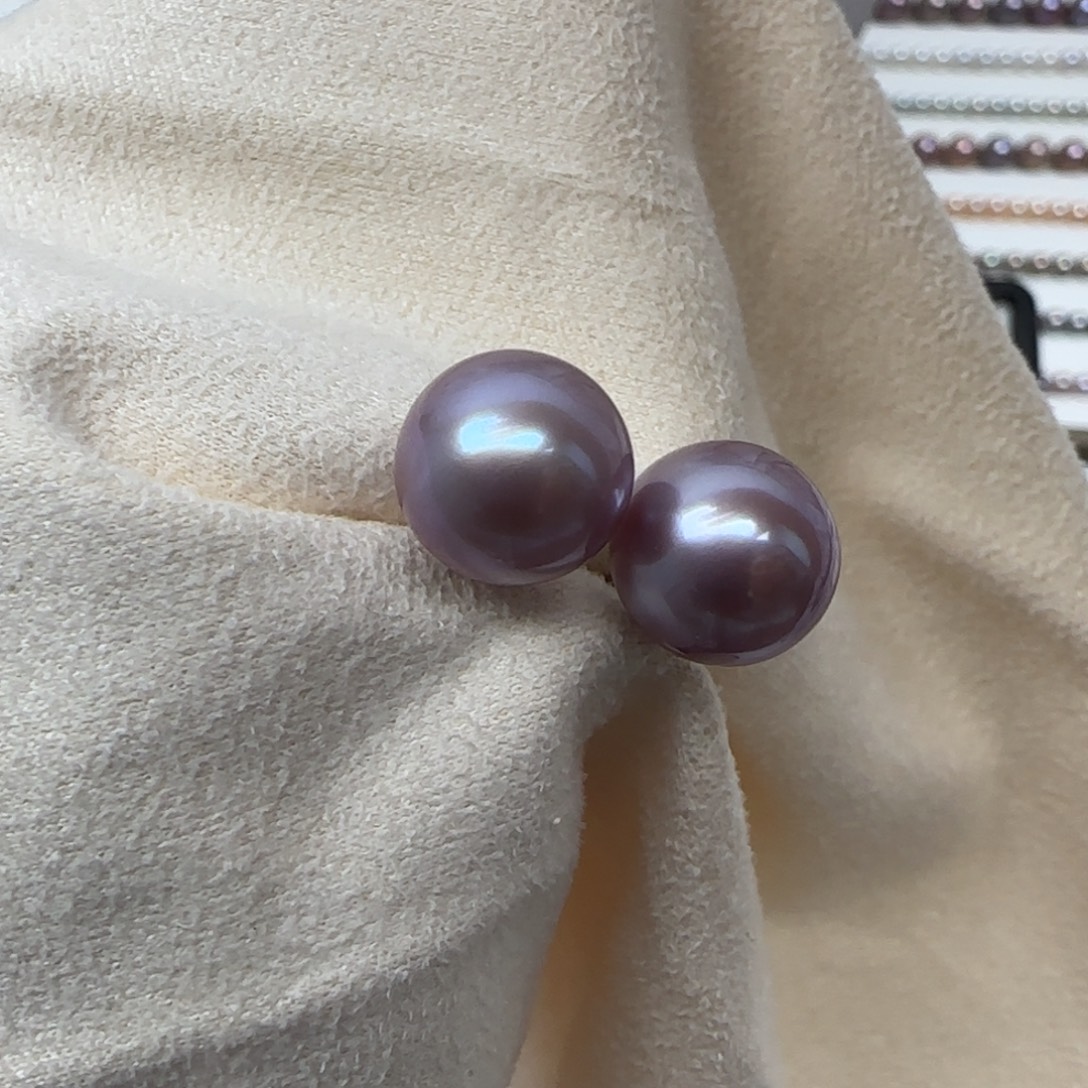 银S925镶嵌淡水珍珠耳饰