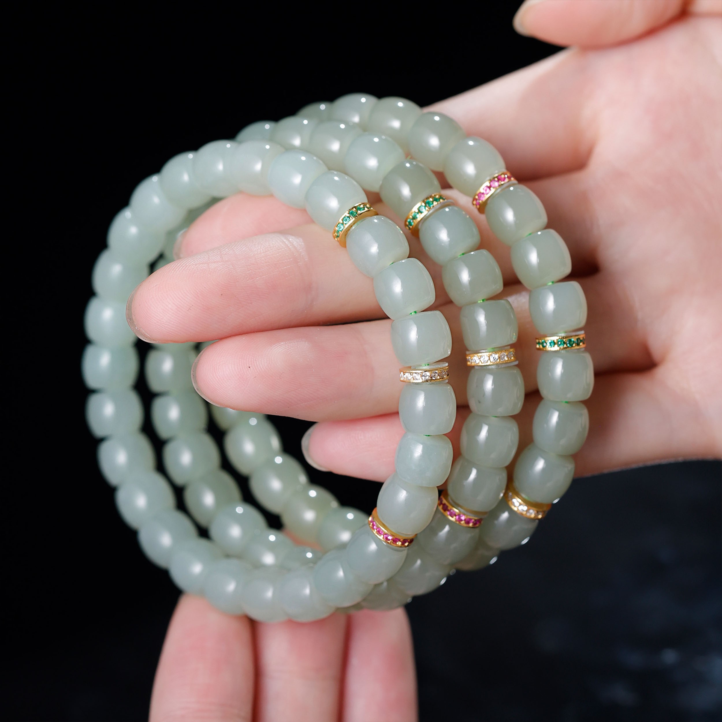 【温兆伦专属】和田玉三生三世手串（多样性发其一）