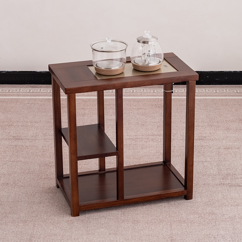 新中式实木茶水柜简易茶桌边几烧水壶一体茶桌边柜简约泡茶台