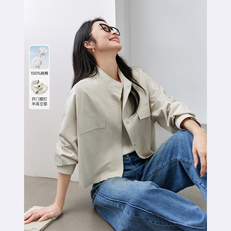 F时尚休闲工装风外套棉质百搭短欧若风上衣A0195