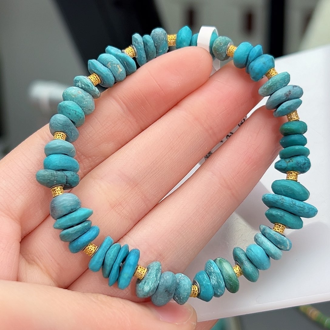 绿松石珠宝奇石18K金镶嵌