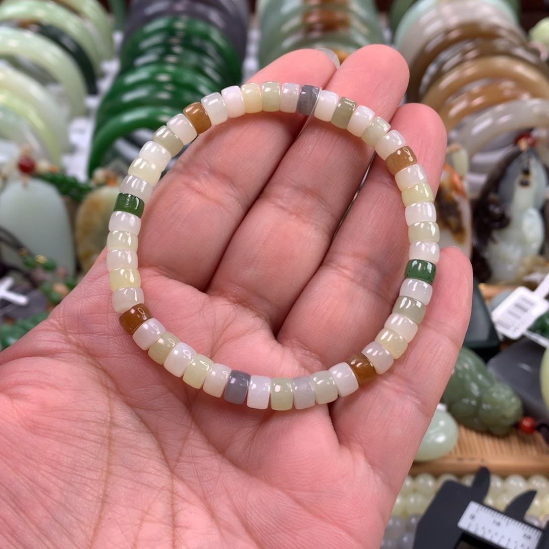 和田玉未镶嵌手链卡0.6