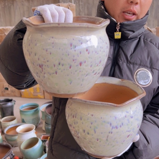 紫砂花盆高18口21———-_