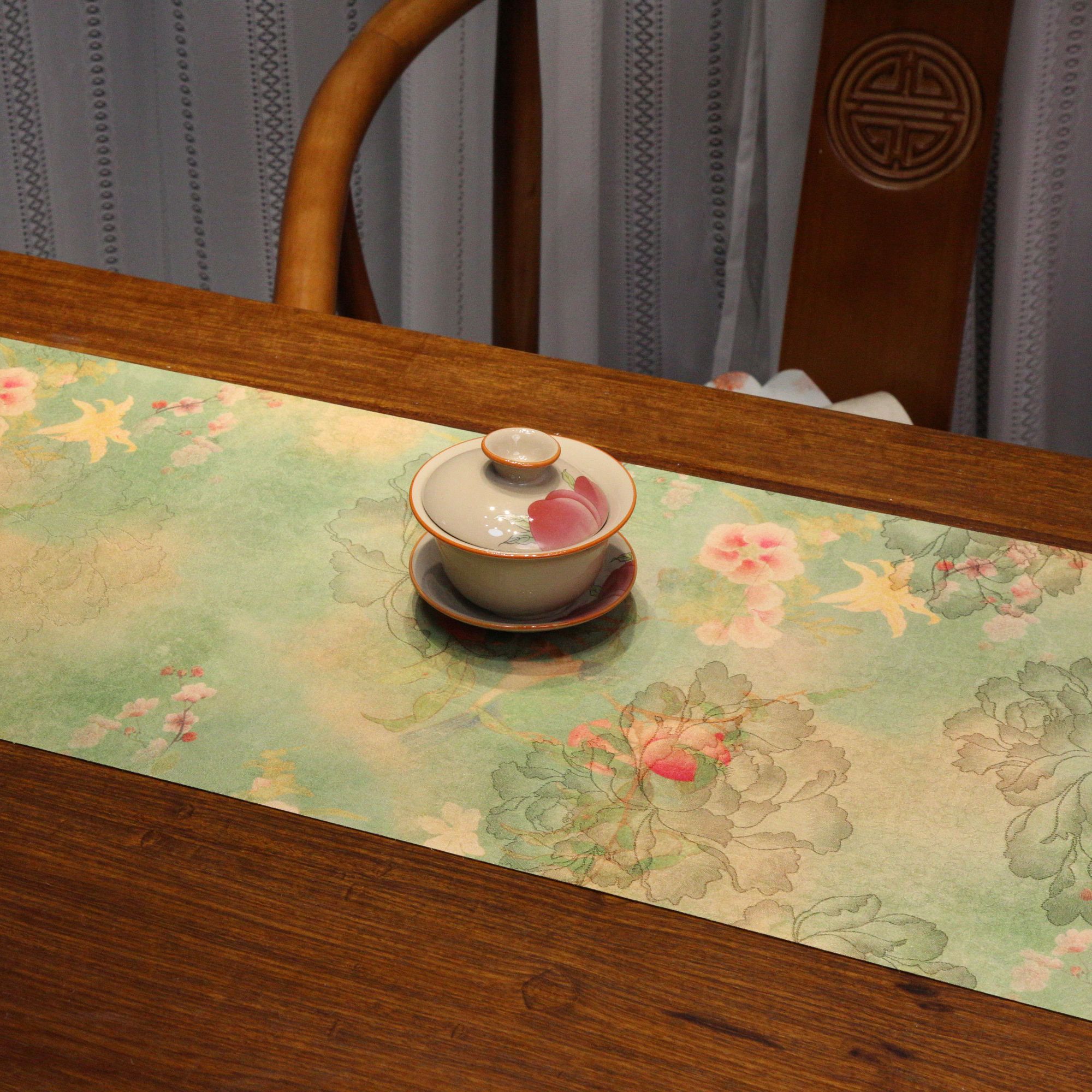 2025年2月新款 双面可用防水防油茶席桌旗