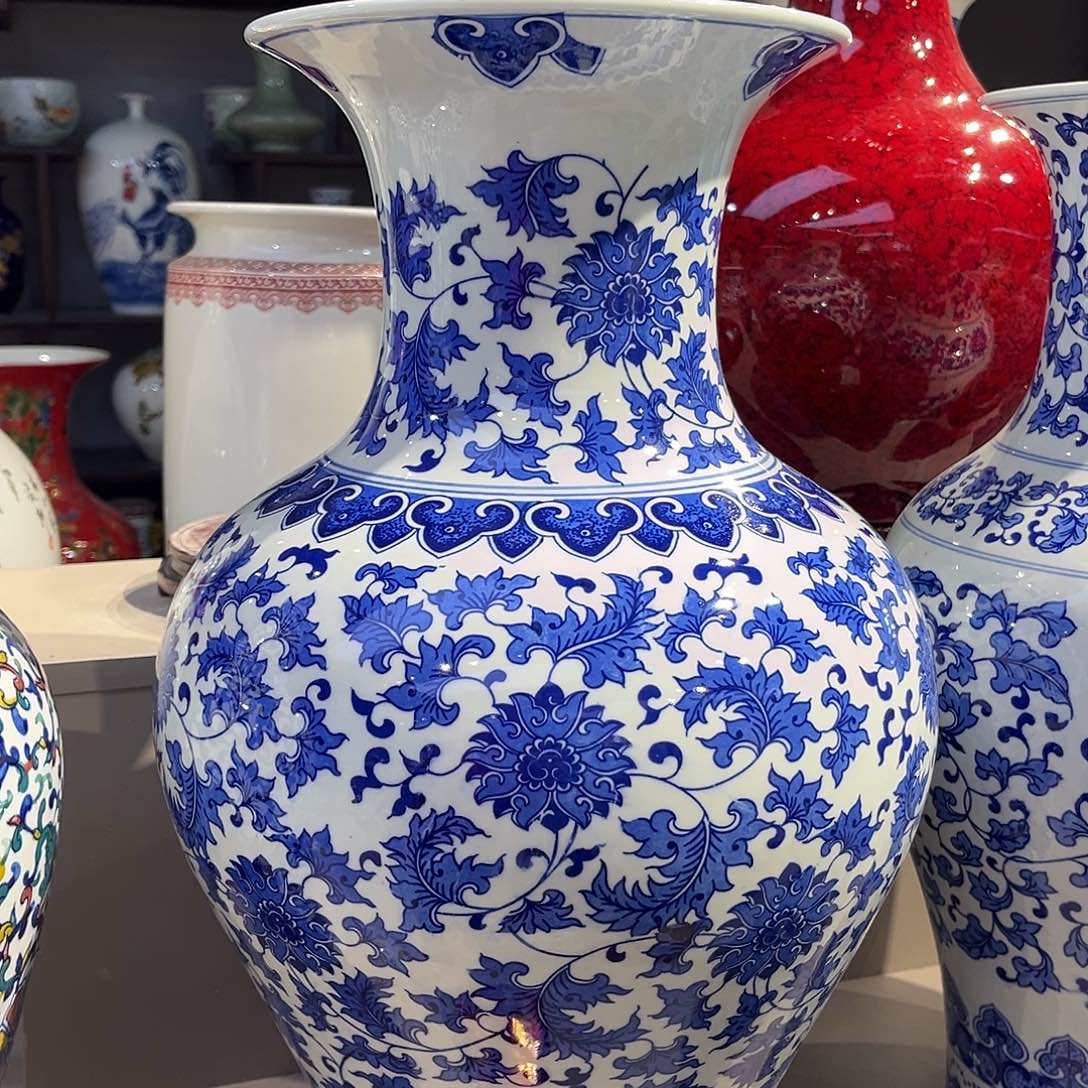 傅***园瓷景德镇陶瓷50公分一对鱼尾