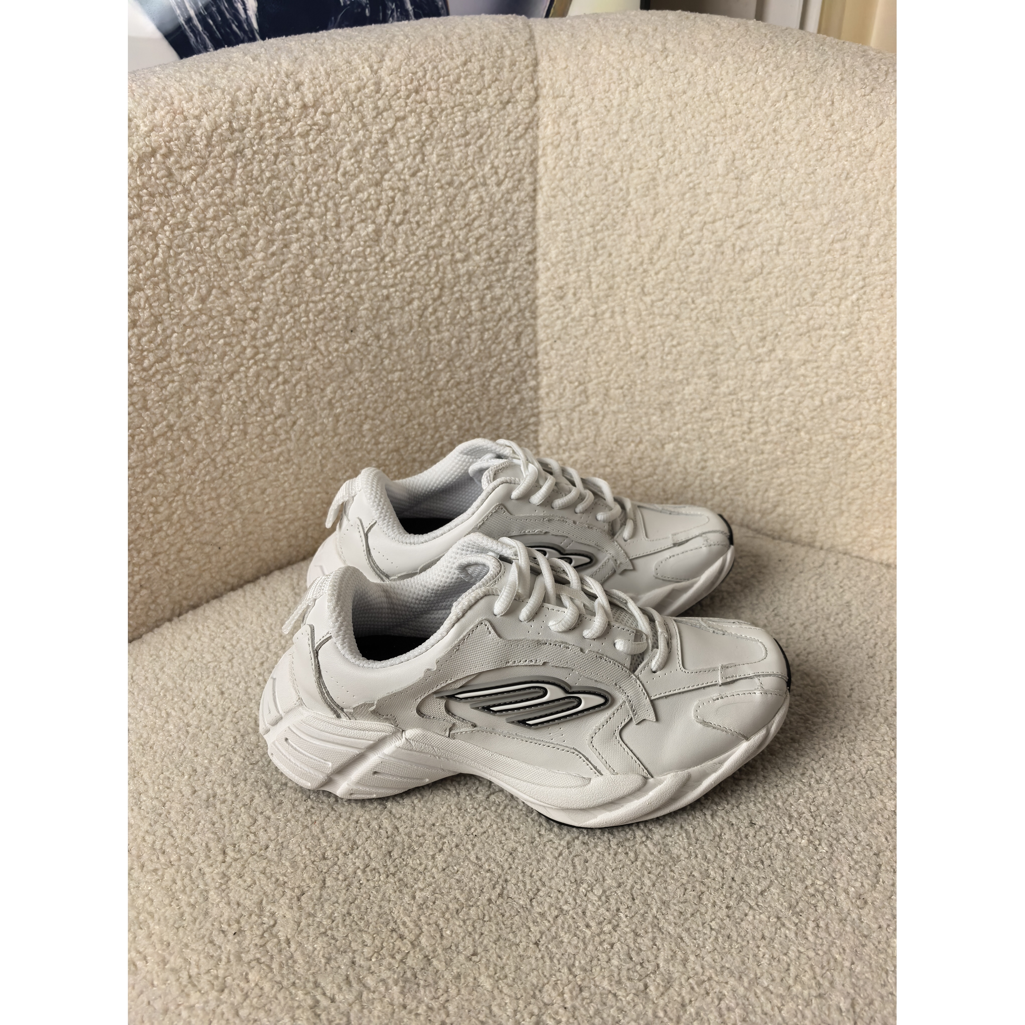 老王甄选 秋季新款 时尚潮流百搭休闲真皮拼接款女士老爹鞋