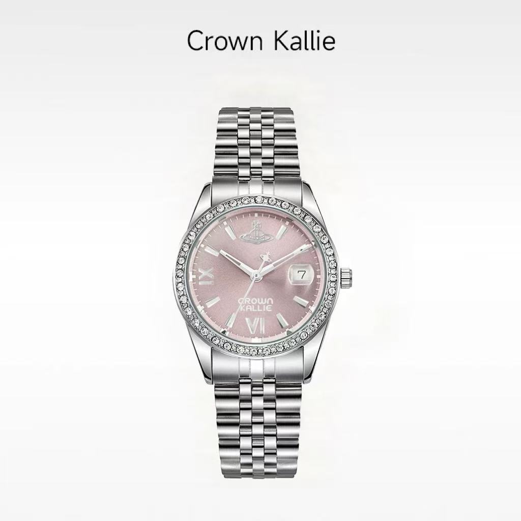 【Crown Kallie】西太联名女士土星元素碎冰粉周年限定腕表ck8137