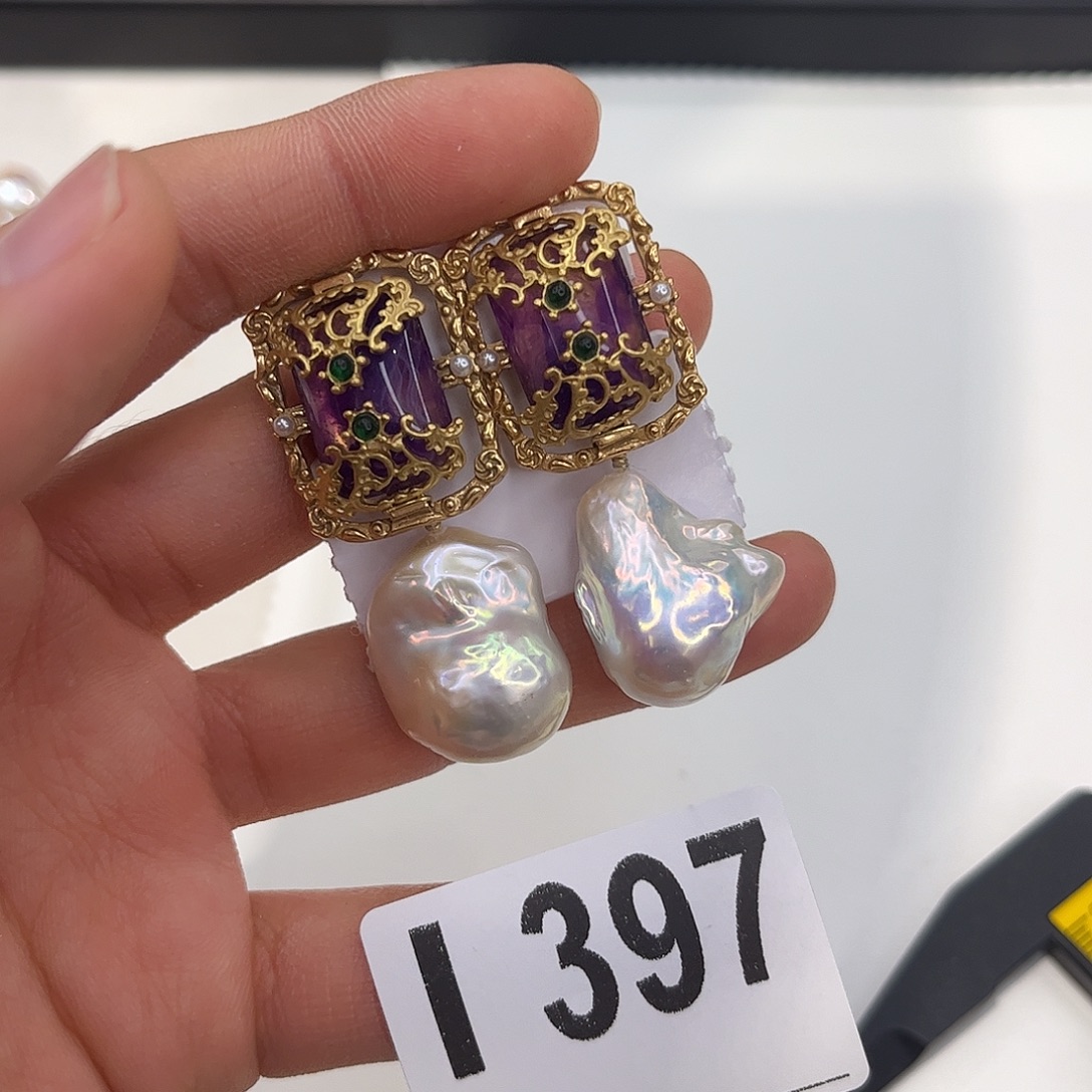 耳饰合金淡水珍珠