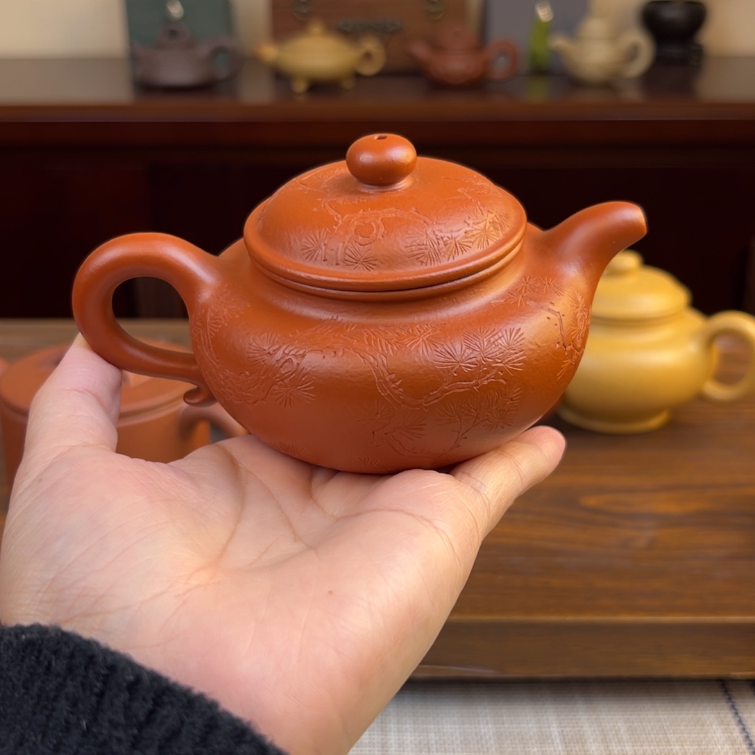 茶壶紫砂朱泥仿古全手220cc