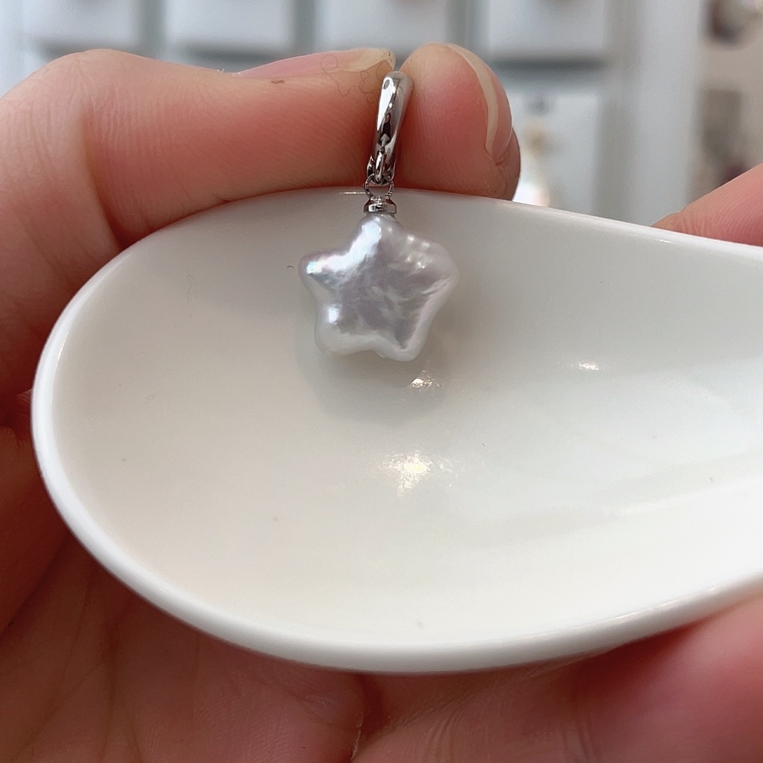 淡水珍珠天然珍珠巴洛克银S925镶嵌