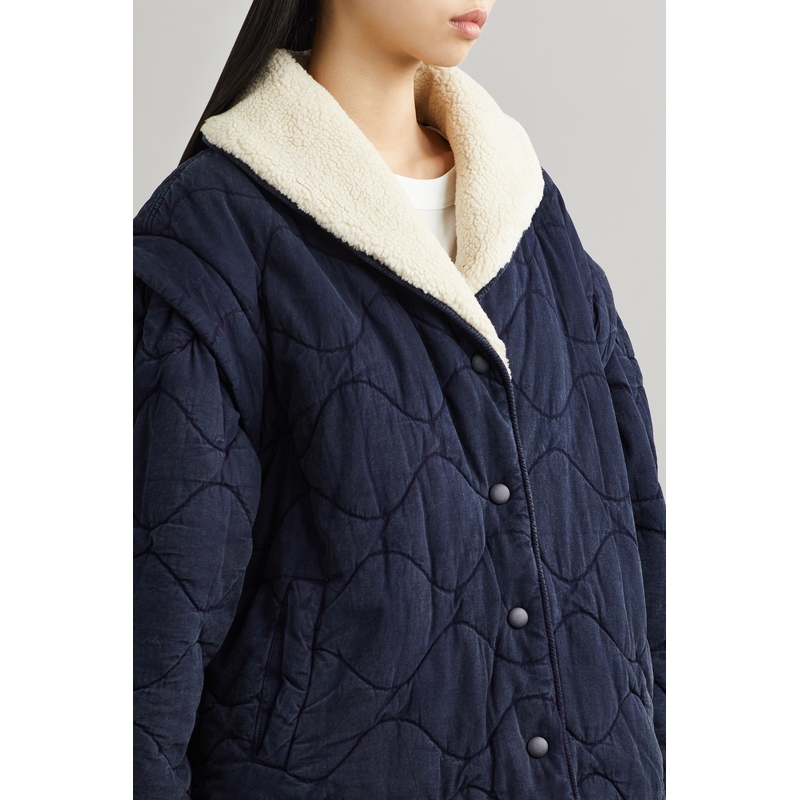 Sea 女人造羊毛皮做旧棉服外套