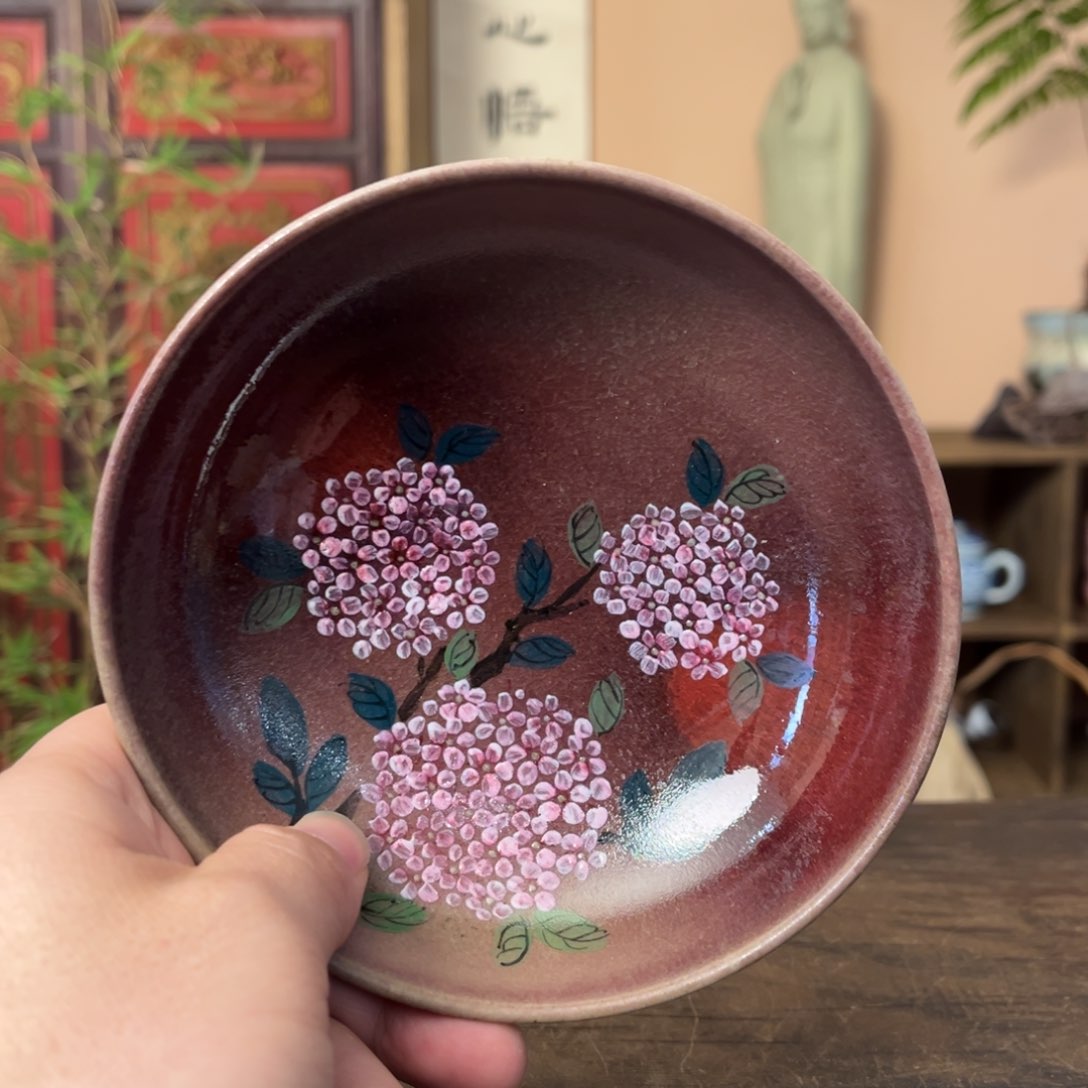 杯柴烧手工手绘陶瓷