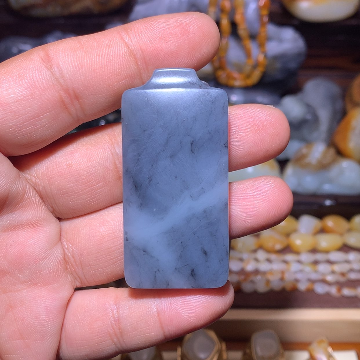 【闪购商品】和田玉挂件未镶嵌平安无事牌