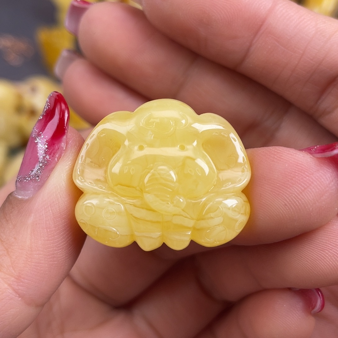 琥珀裸石未镶嵌蜜蜡