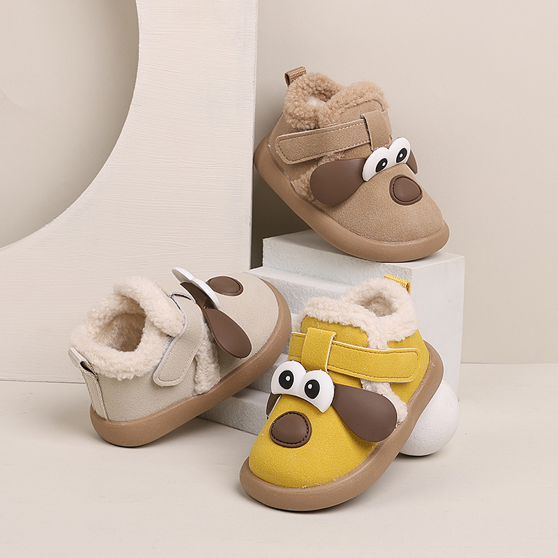 冬季新款软底加绒保暖棉鞋男宝宝雪地靴小童学步2025婴幼儿女童拖
