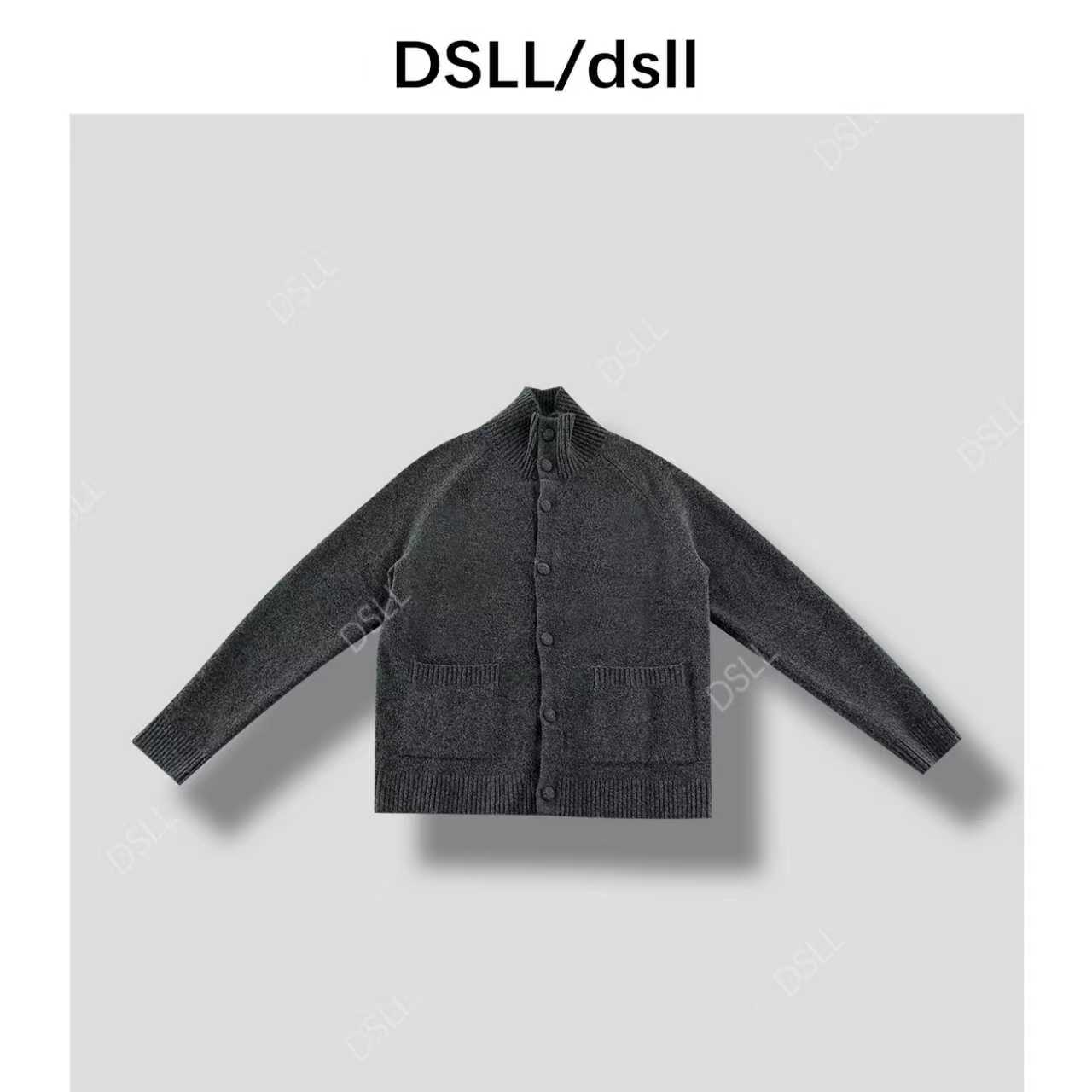 25天然羊毛混纺可翻高领位针织开衫毛衣D25649