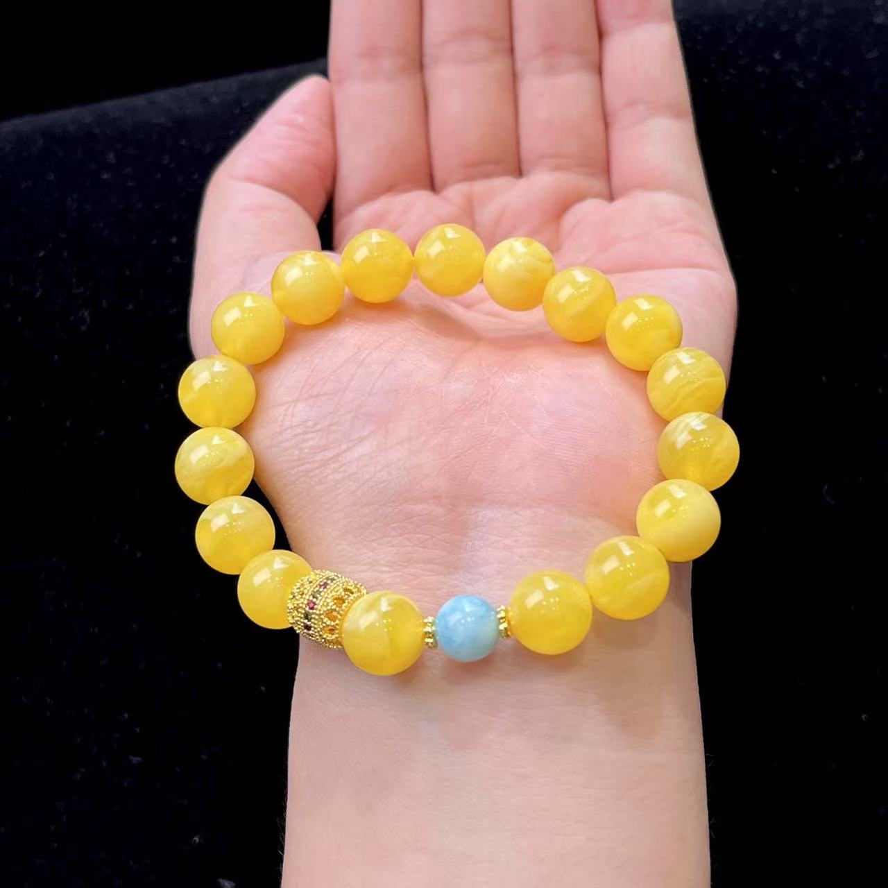 蜜蜡DIY手串10mm C02-100