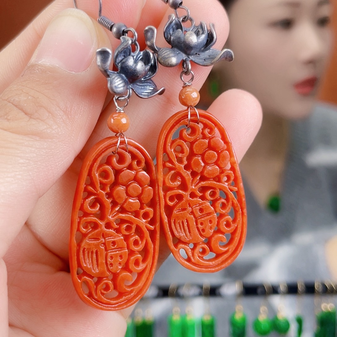 翡翠未镶嵌耳饰饰品