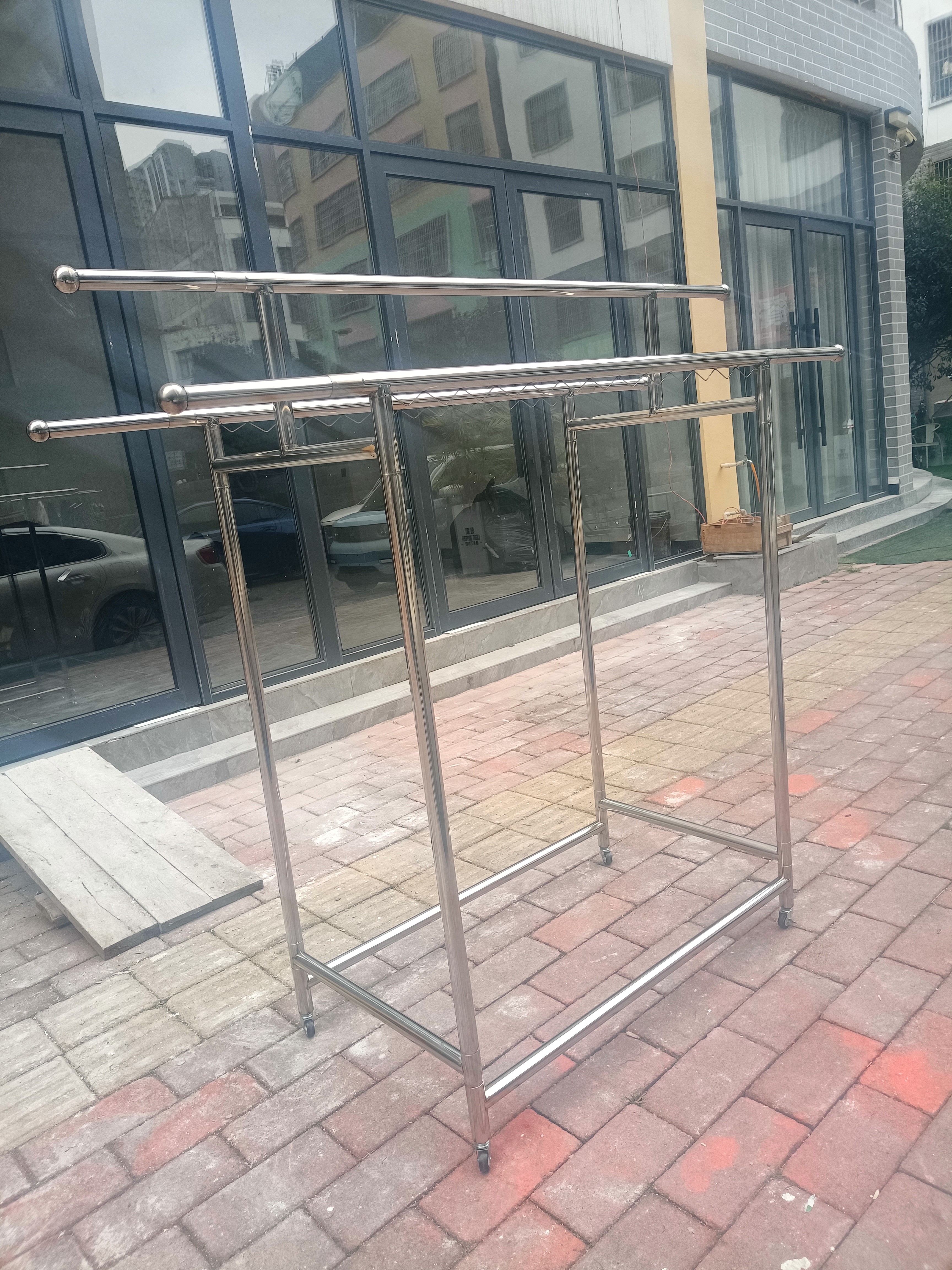 加厚不锈钢晾衣架落地折叠伸缩多功能家用晾晒衣杆