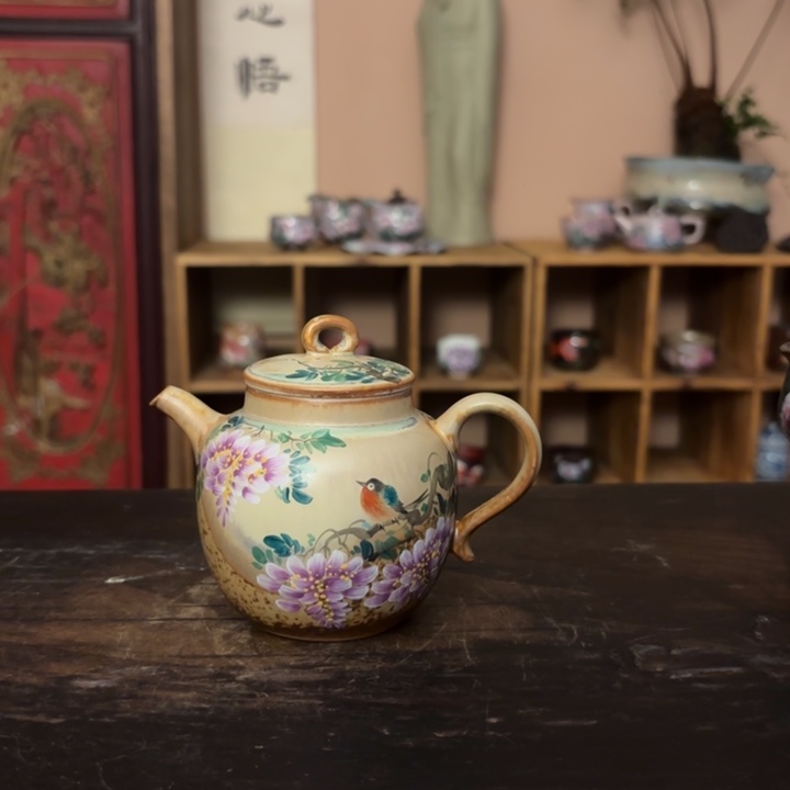 柴烧纯手工手绘陶瓷