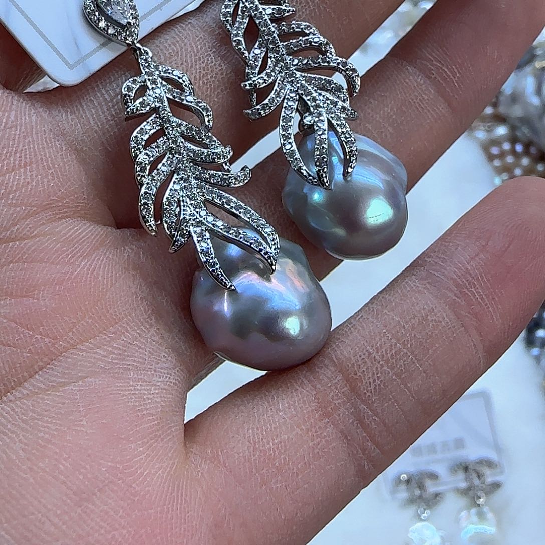 银S925镶嵌项链定制825淡水珍珠