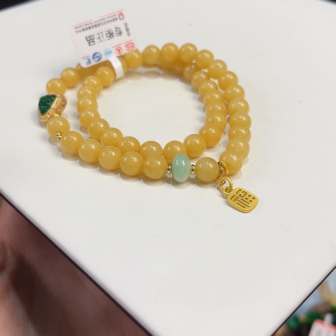 翡翠未镶嵌手链双圈手链