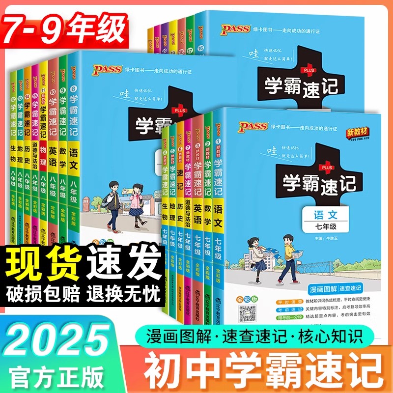 2025新版学霸速记七八九年级上下册历史地理生物政治小四门知识点