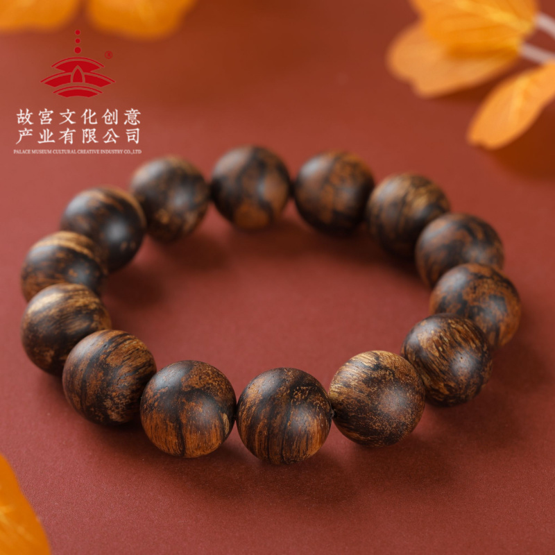 沉香【重华岁贡】沉香手串-赛级留疤虎斑棋单圈手串