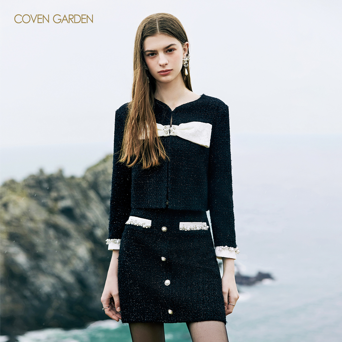 【陈大可专属】哥文花园香风亮丝毛呢短外套CLA3044120