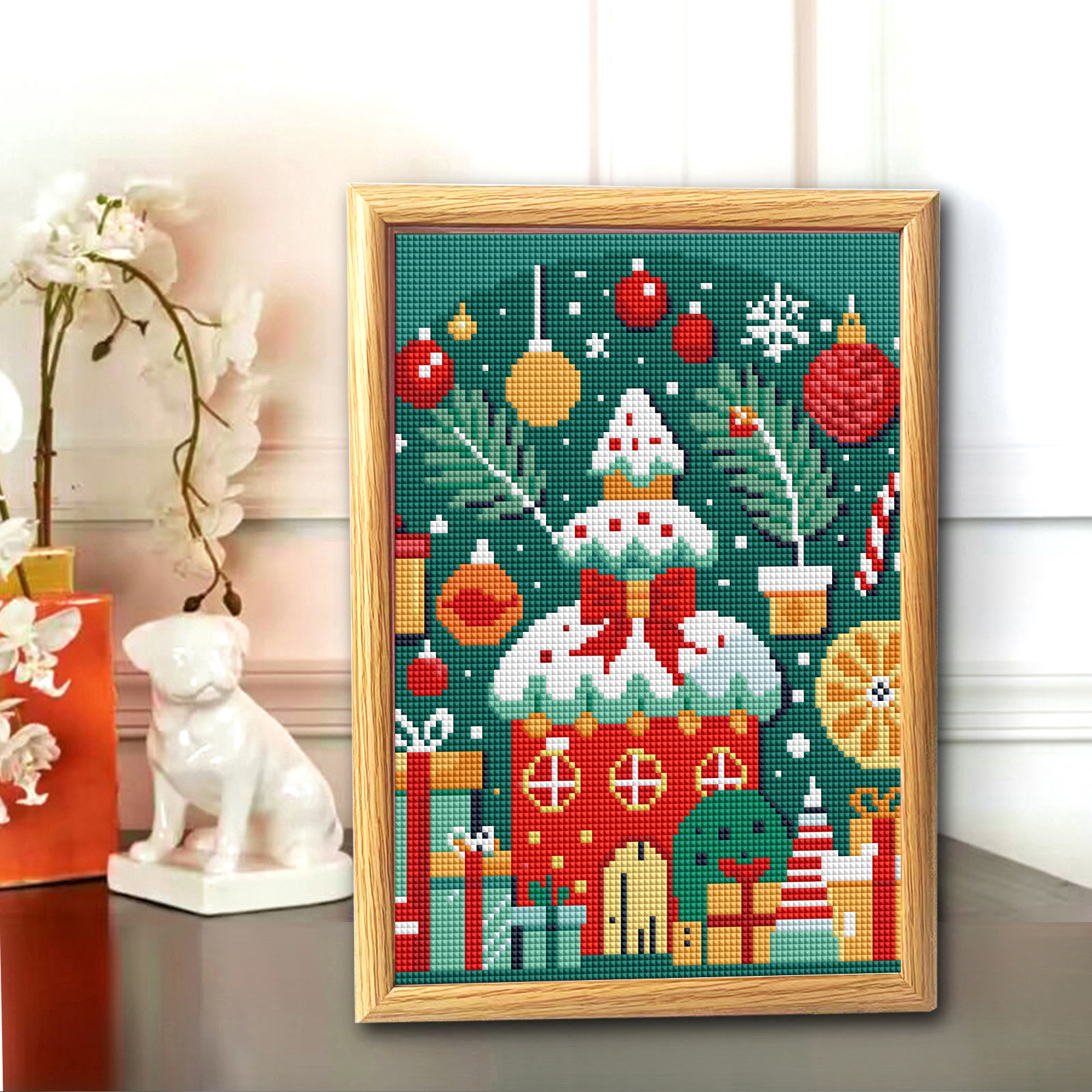 【乐乐甄选钻石画】满钻【圣诞小画（方钻）】卡通可爱手工DIY