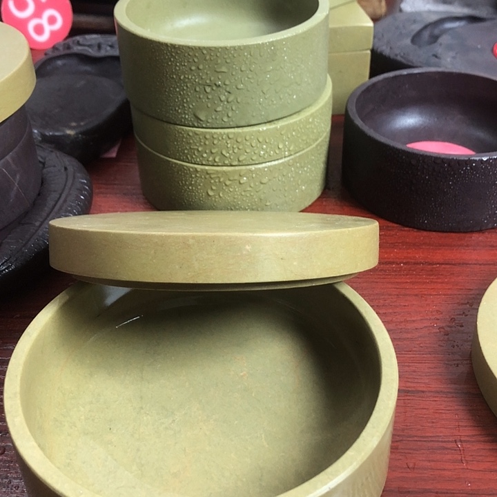 肇庆端砚6寸绿端配石盖