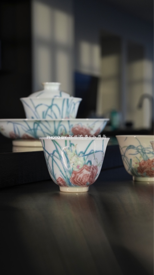 【弥生茶器】小愚斋青花釉里红斗彩《幽兰》套景德镇高端茶器茶具