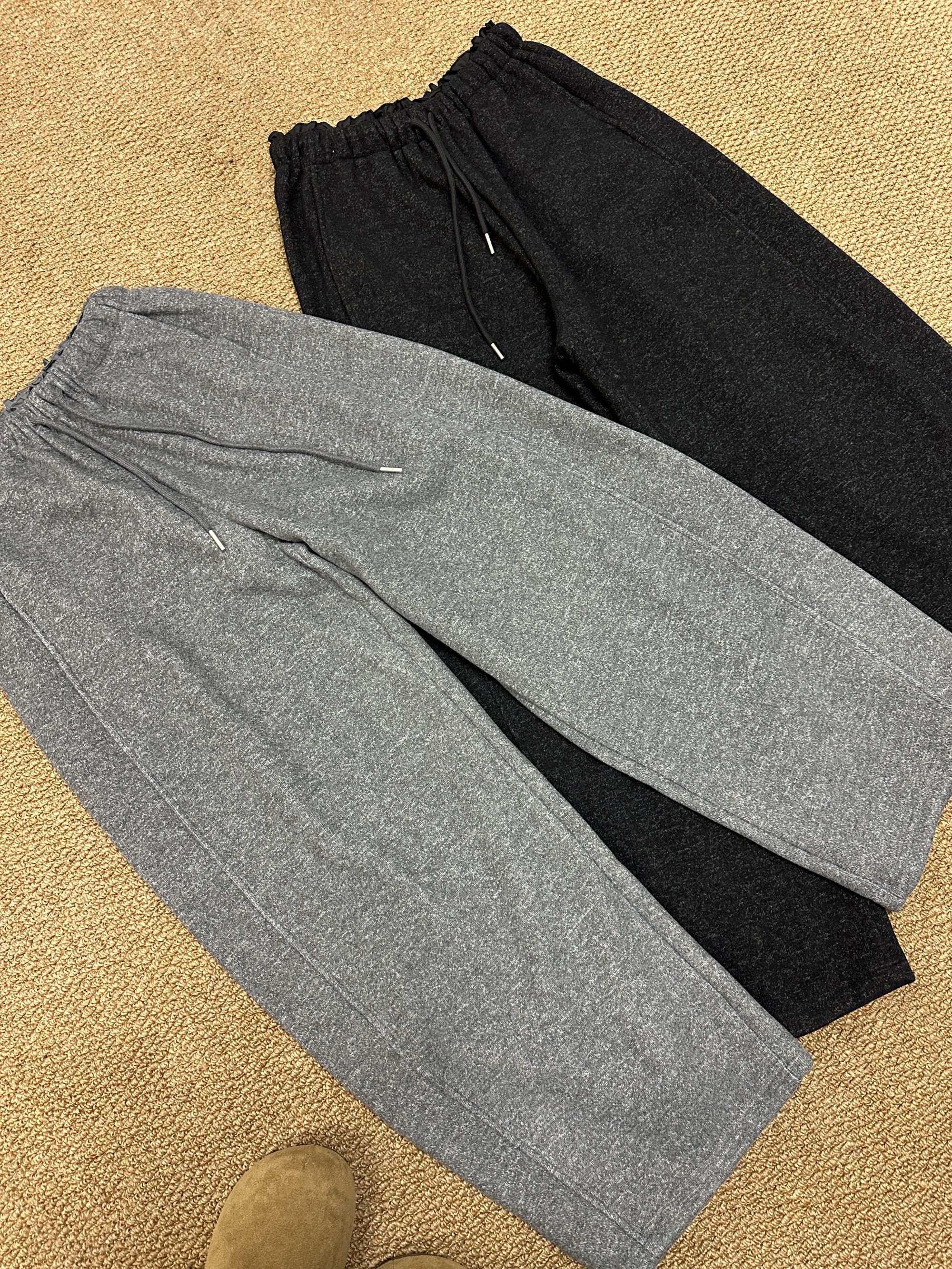 弯刀裤拉绒厚款高腰透气休闲裤百搭加厚绒裤保暖