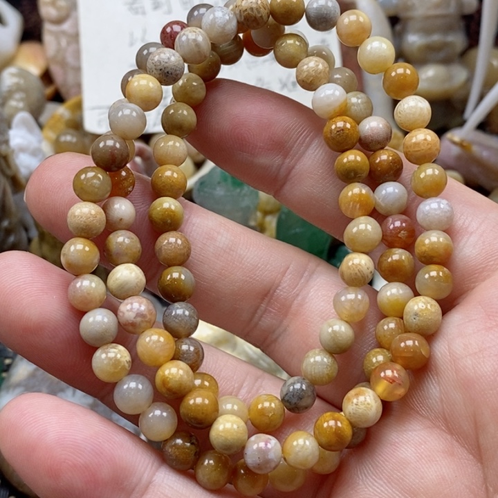 硅化珊瑚（珊瑚玉）颈饰未镶嵌