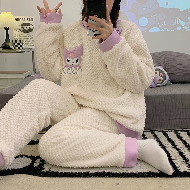 睡衣毛绒保暖韩版甜美卡通