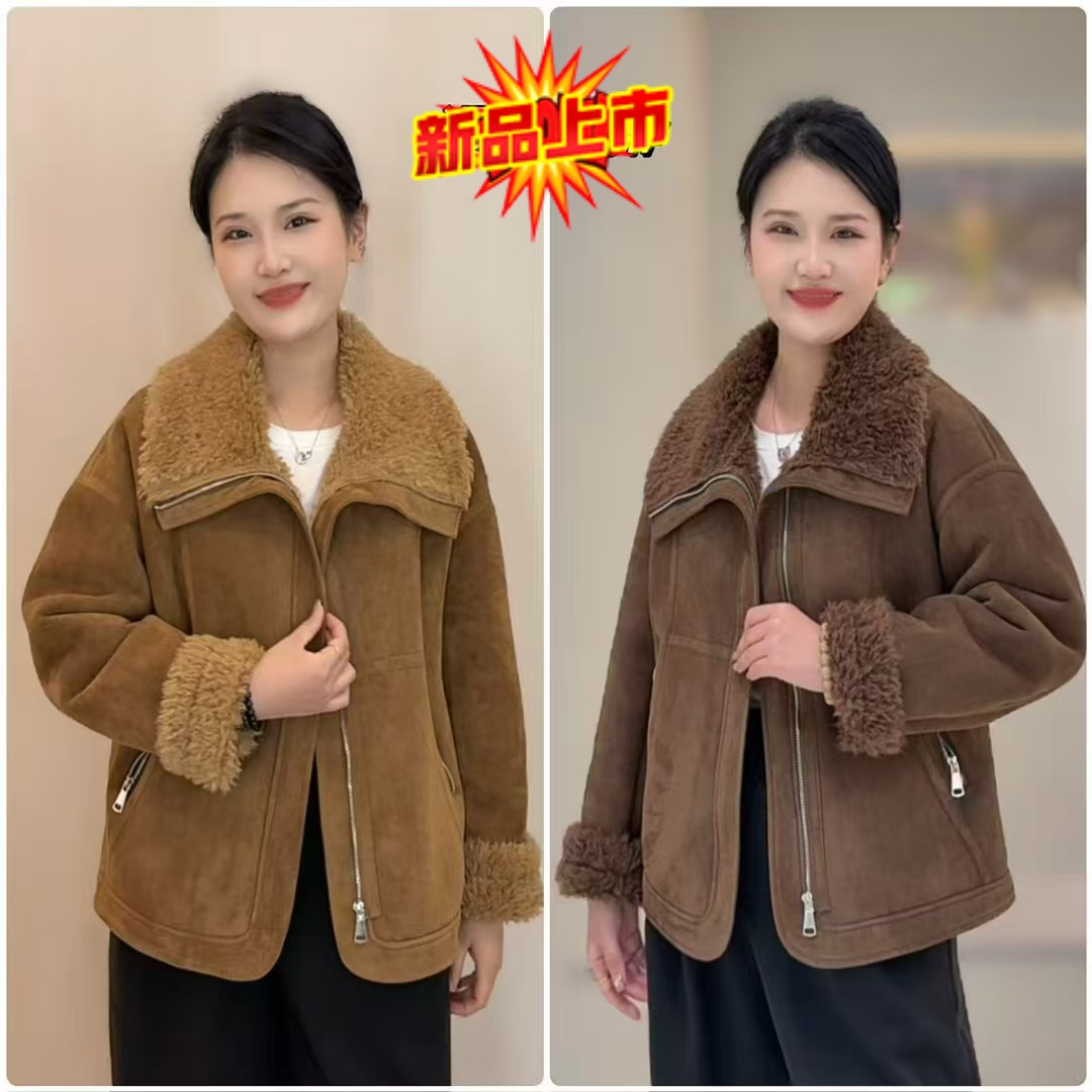 (郑州银基)2025时尚皮毛一体保暖外套