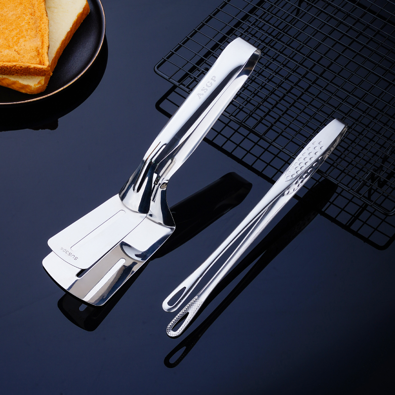 【巍绝】304不锈钢煎鱼夹牛排夹厨房烤肉家用食品级防烫夹子