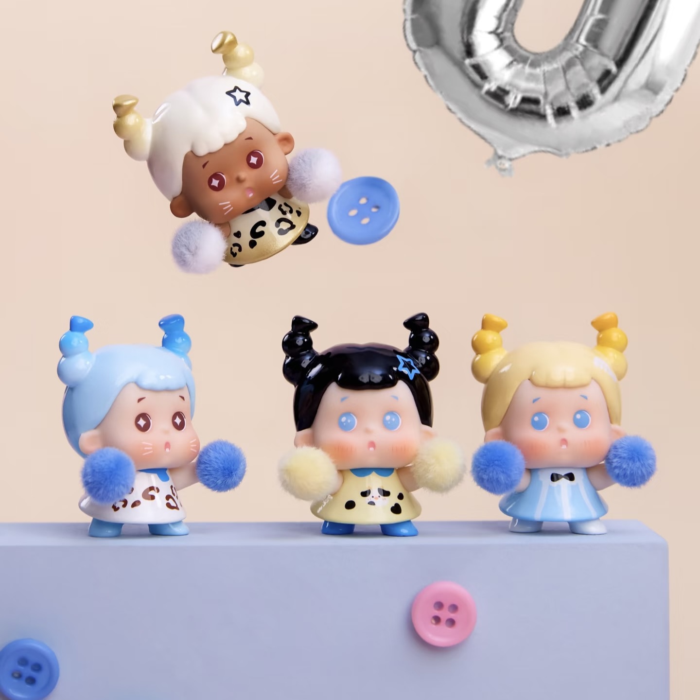 【代拆】JOJOY啾啾伊啦啦队系列萌粒盲盒潮玩手办