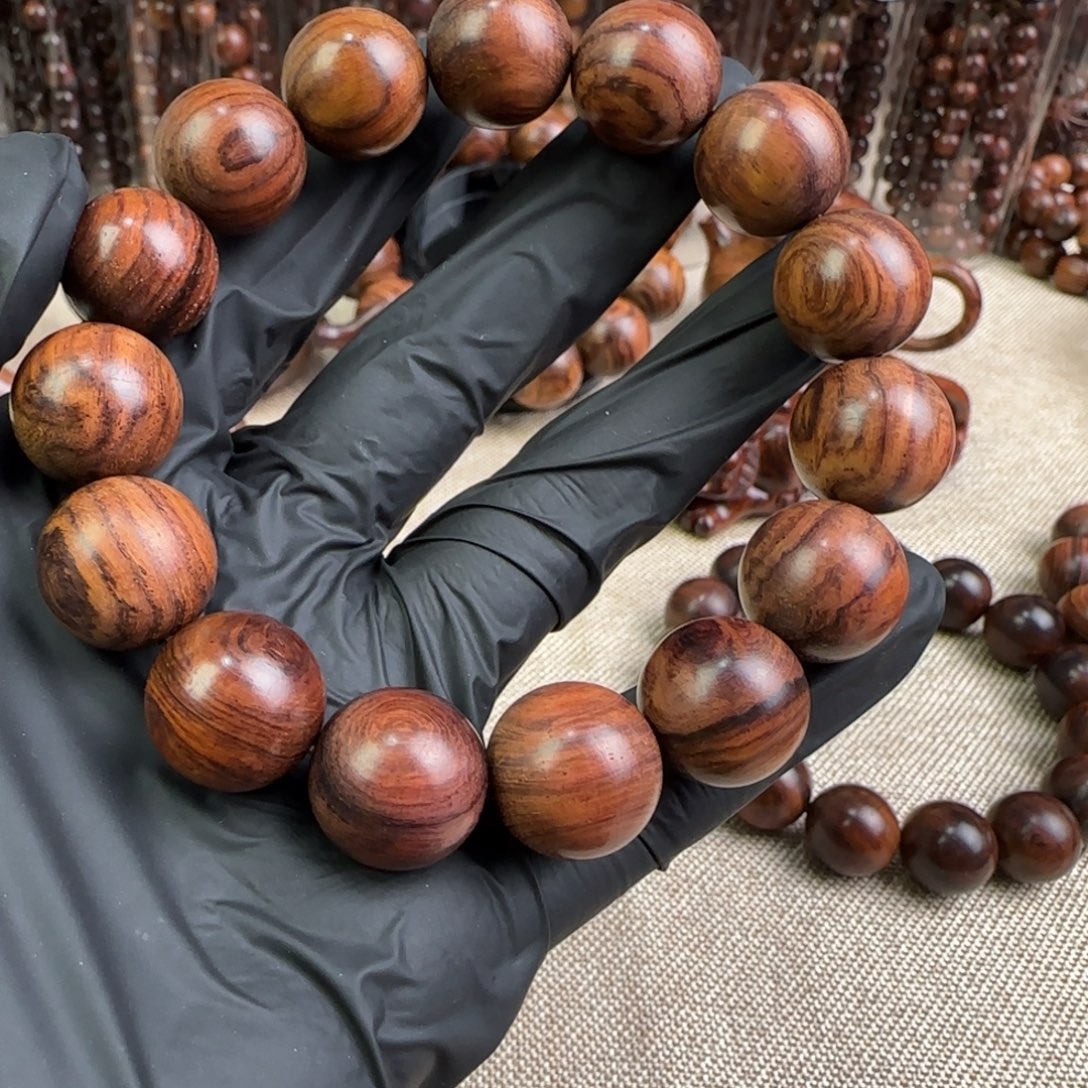 手串/手链黄花梨/降香黄檀多彩蓝紫线