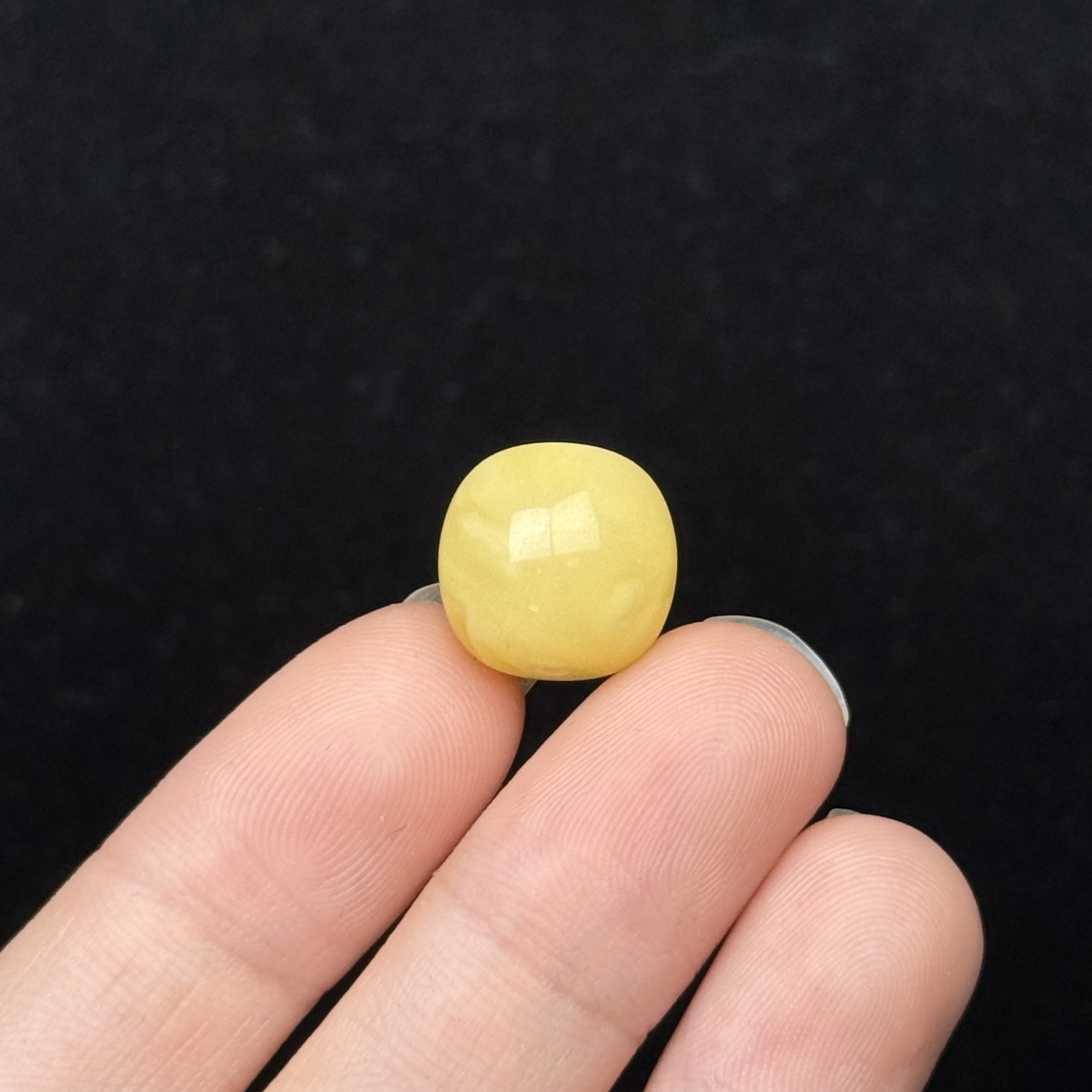 F3113天然原矿蜜蜡 满蜡鸡油黄墩子 13*12.4mm支持复检假一罚十