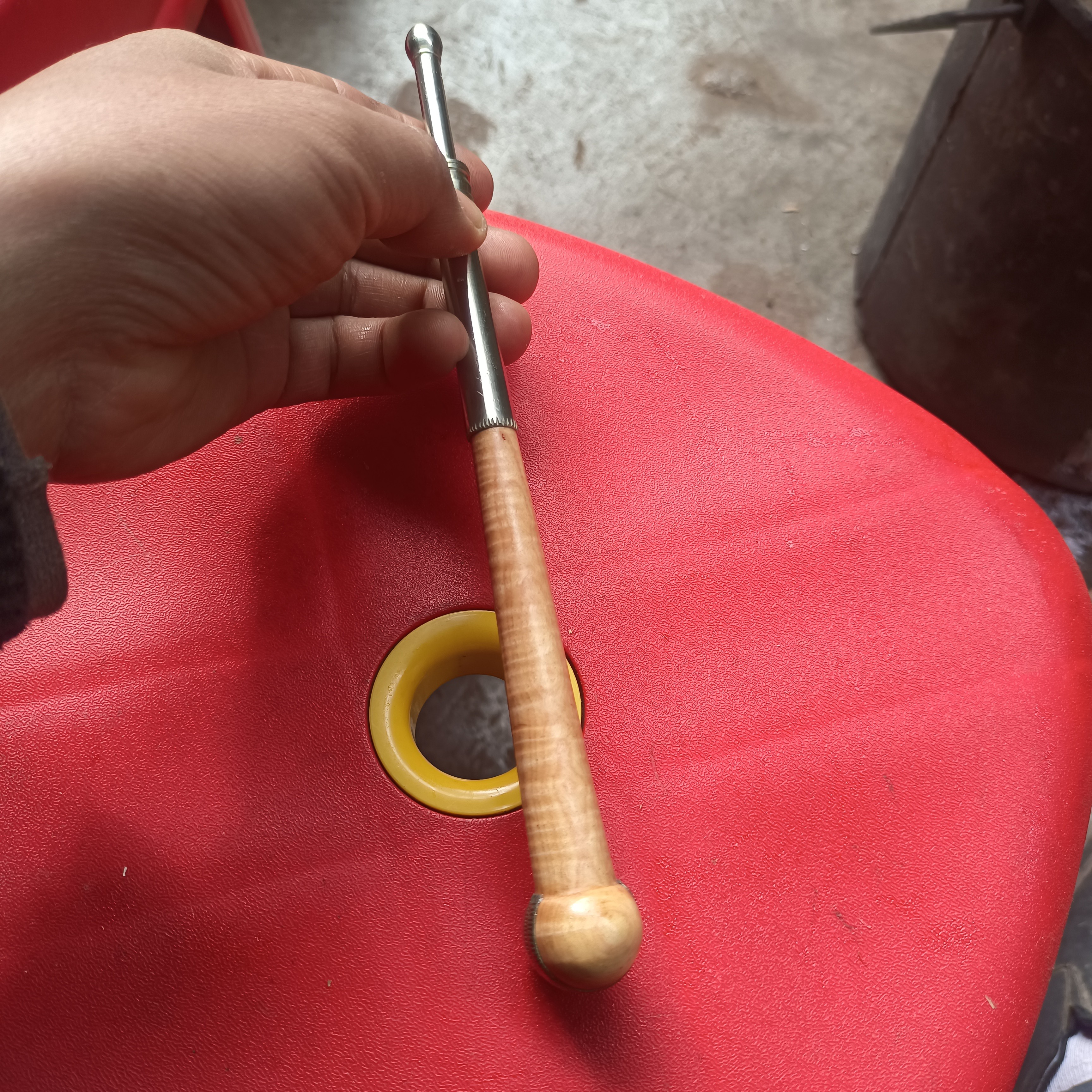 乌木烟杆玻璃花纹皮烟款型号11号长度21.5公分