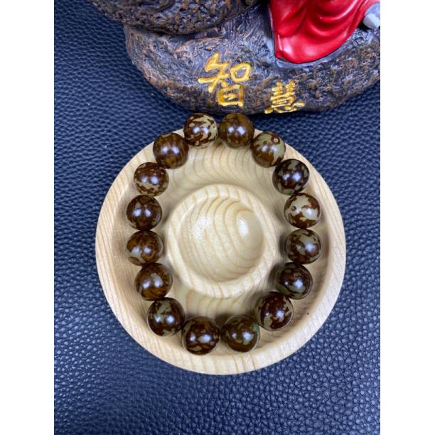 【1.2白玉菩提 花皮款】手串卡12 a030