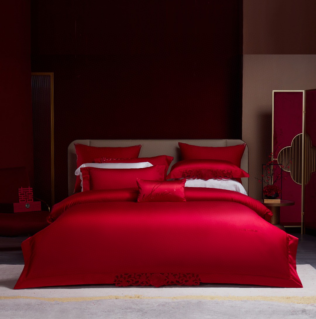 轻奢定制蕾丝款酒店爱情婚庆婚房简约四件套女孩床上用品被套床品