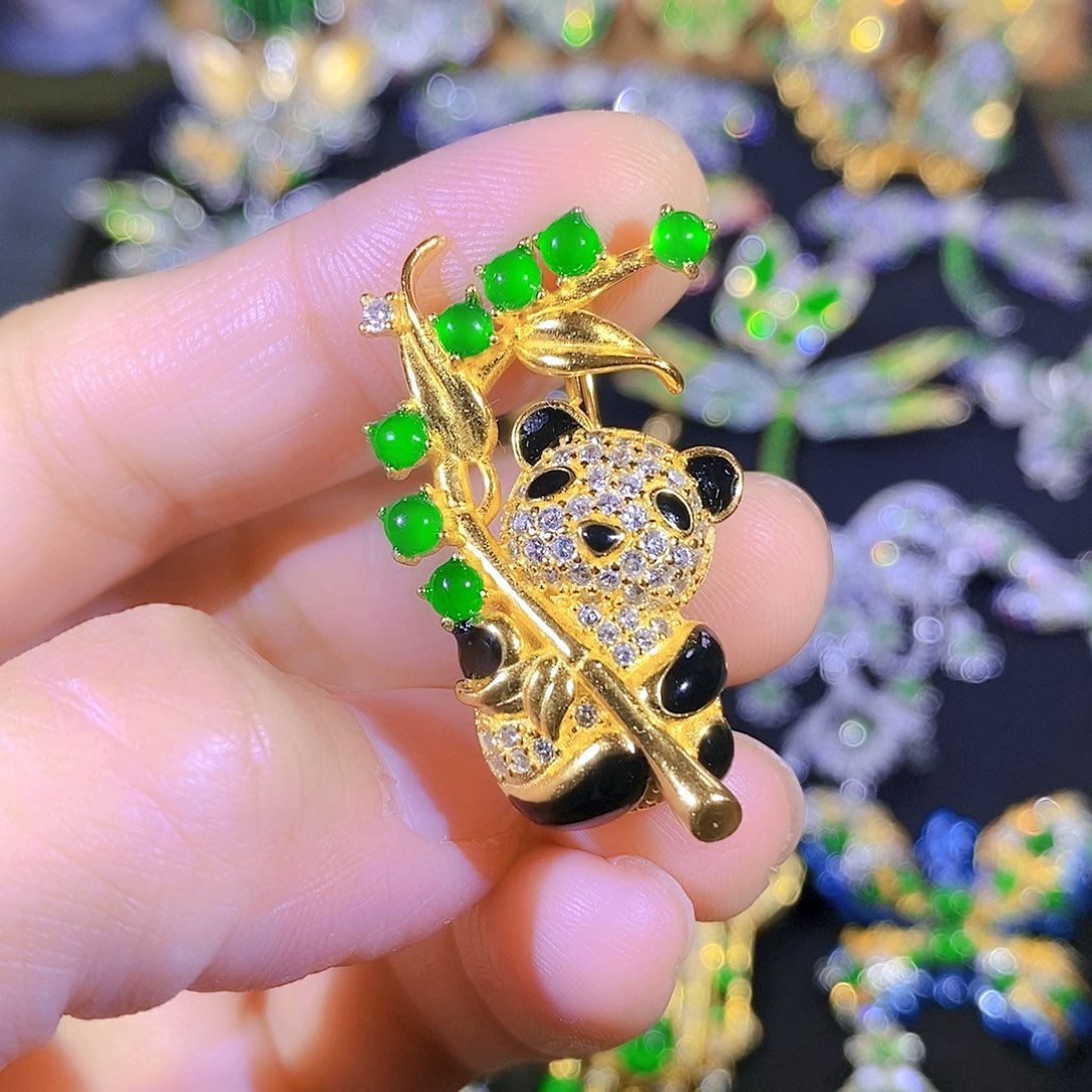 吊坠(不含链)银S925镶嵌翡翠