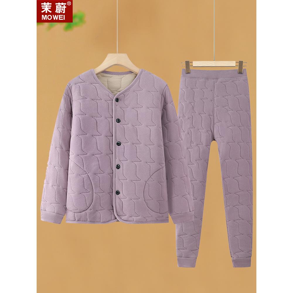 中老年人冬装棉衣套装女奶奶加厚保暖睡衣居家服妈妈打底内胆棉袄
