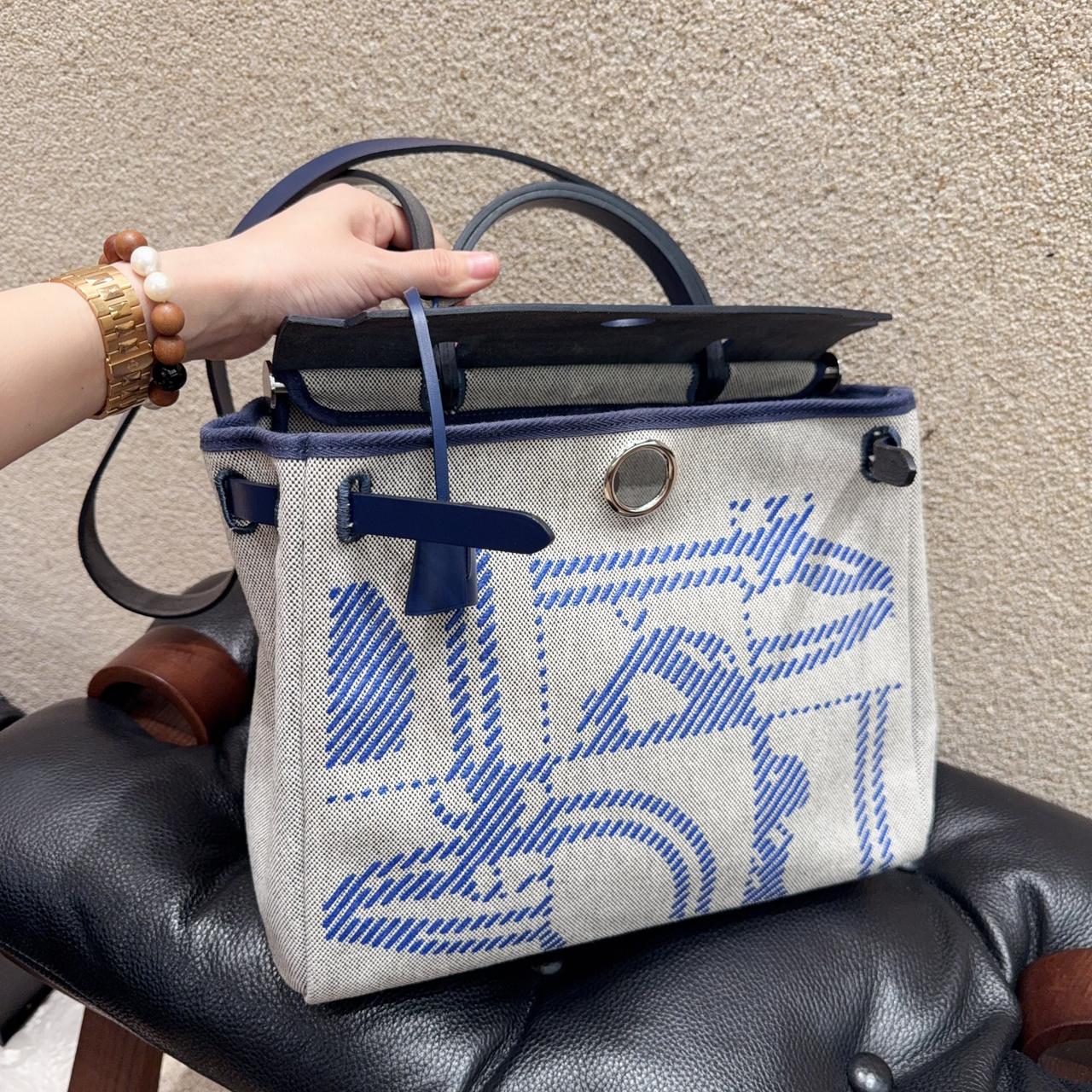 95新 Hermes/爱马仕 爱马仕/herbag31暴躁的新娘限定款！ 帆布拼