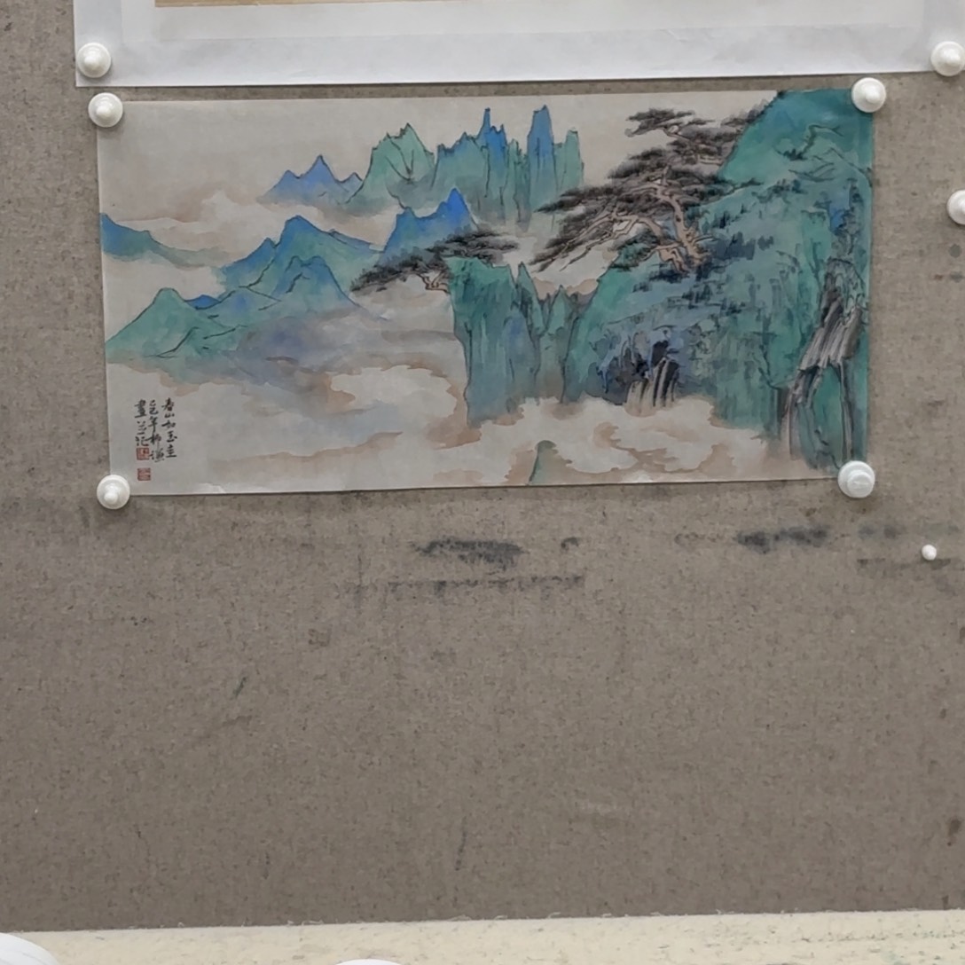 国画柳谦 青绿山水2平尺