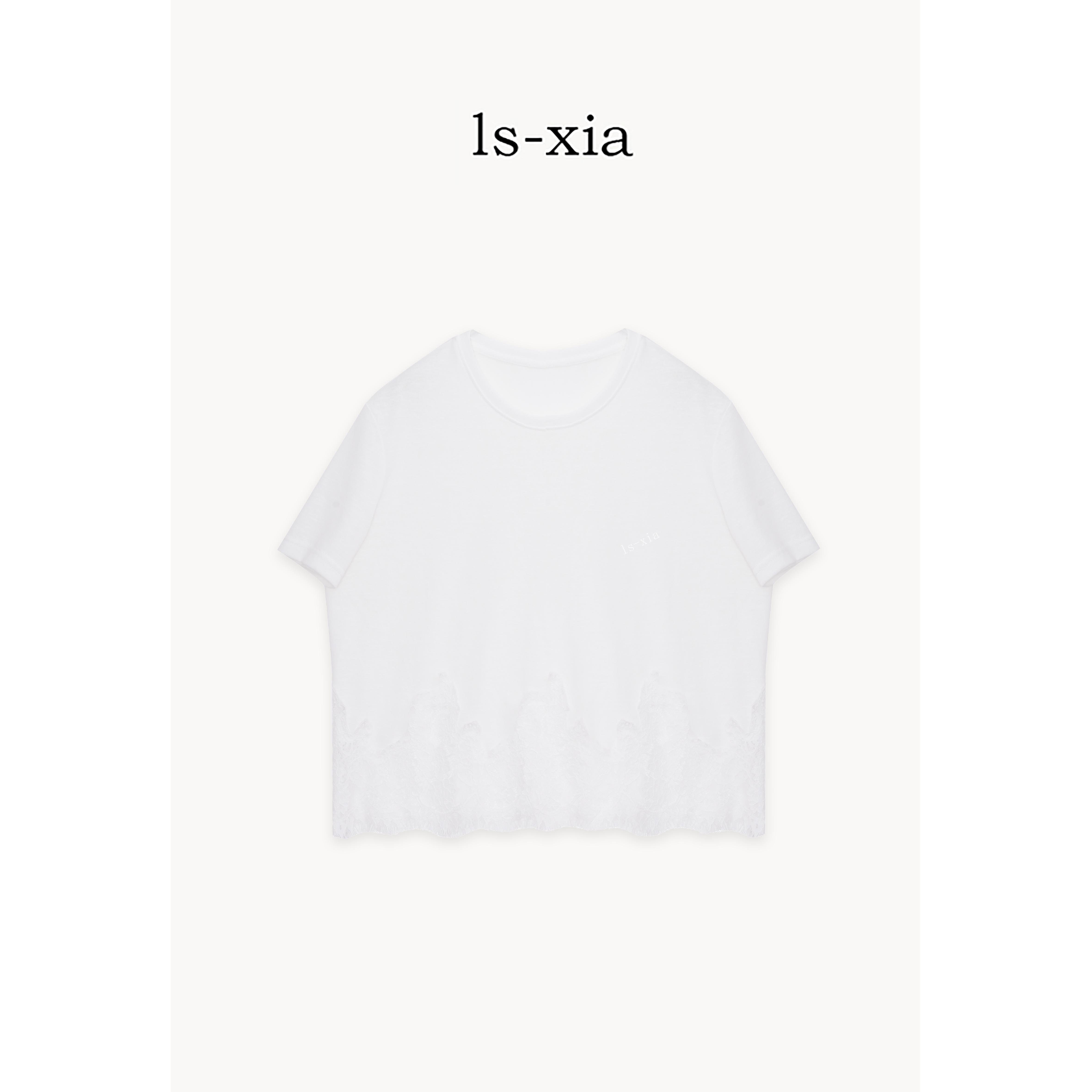 【栀予】·时尚拼接蕾丝优雅轻奢T恤