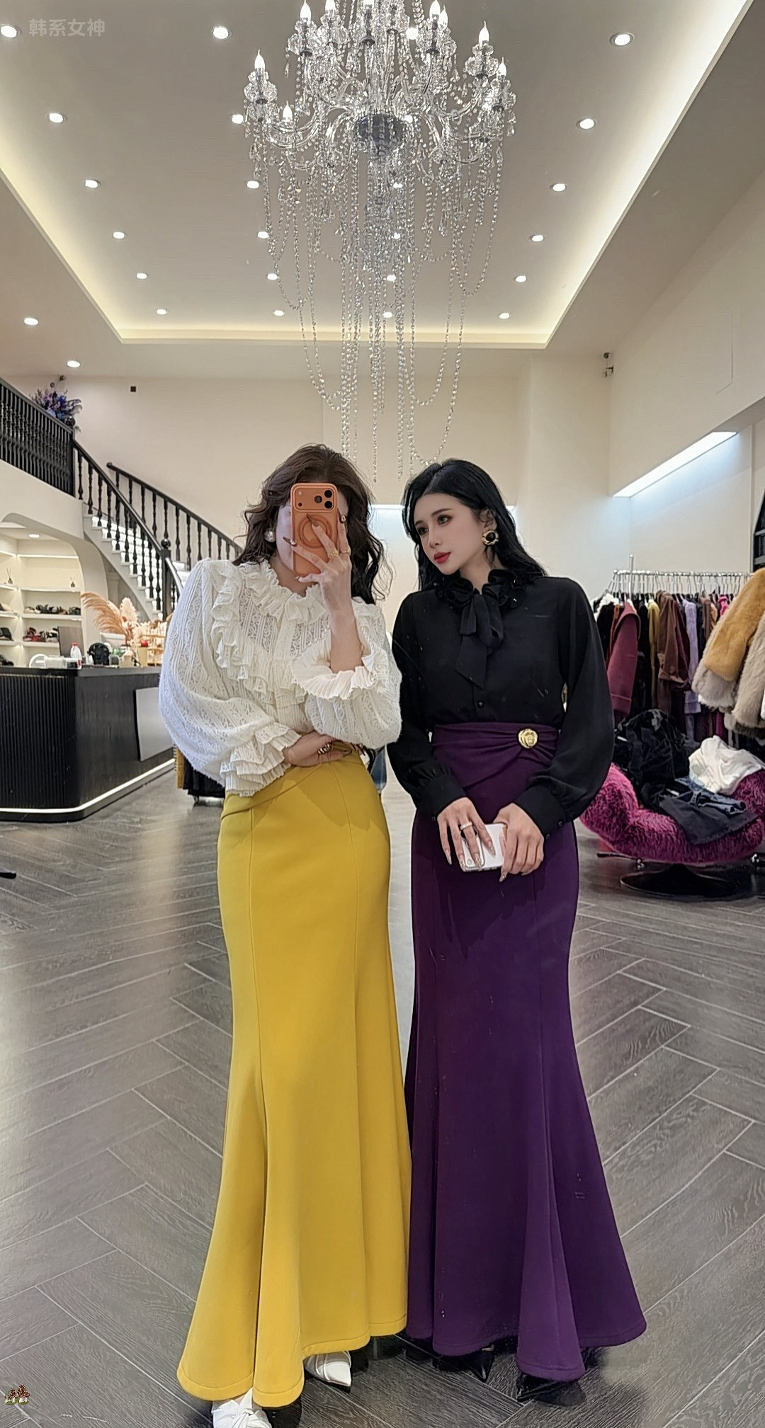 大气元（上衣）气质立领荷叶边领结上衣#A0027