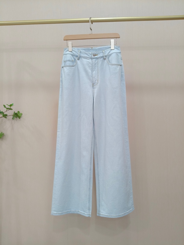 【Hua】05632早春款高腰显瘦复古百搭休闲直筒长裤阔腿牛仔裤休闲裤